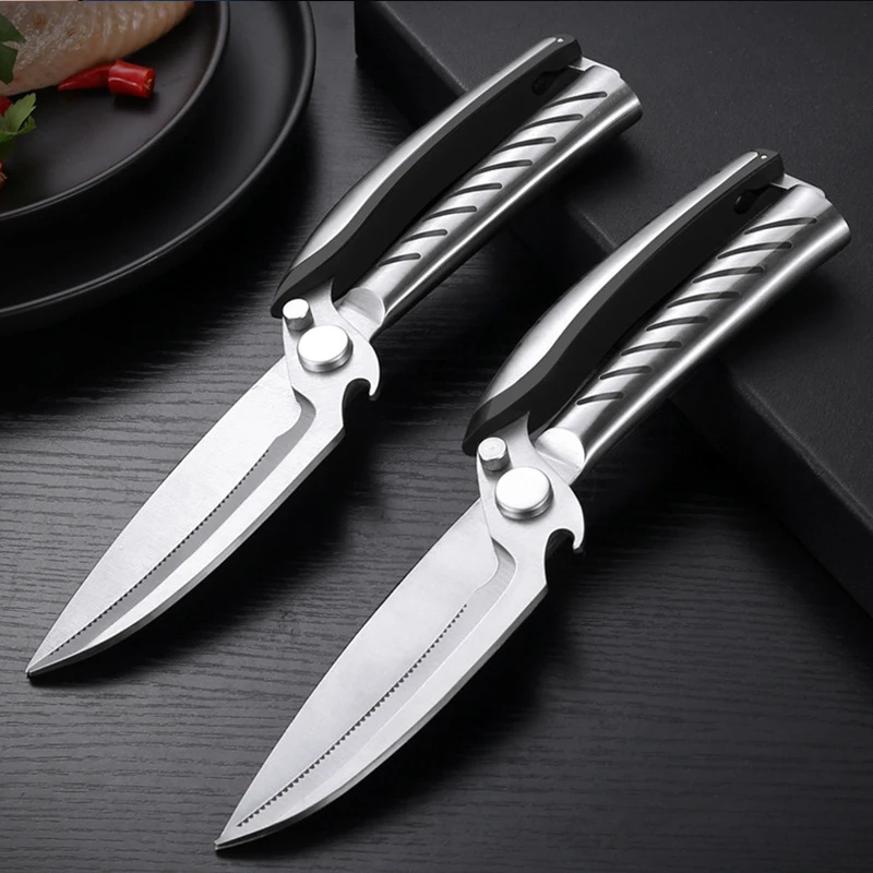 

Multifunctional Kitchen Scissors Japanese Chef's Knife 3 In 1 Removable Strong Chicken Scissors Stainless Steel Kitchen Knife
