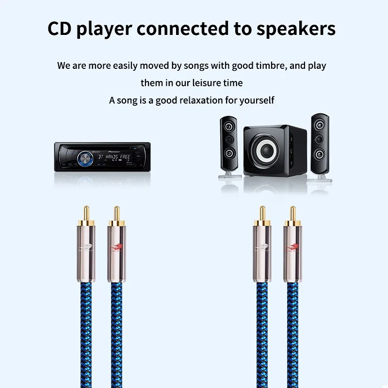 Hi-Fi аудиокабель 2 RCA на разъема усилитель для телефона DVD телевизора CD Soundbox стерео