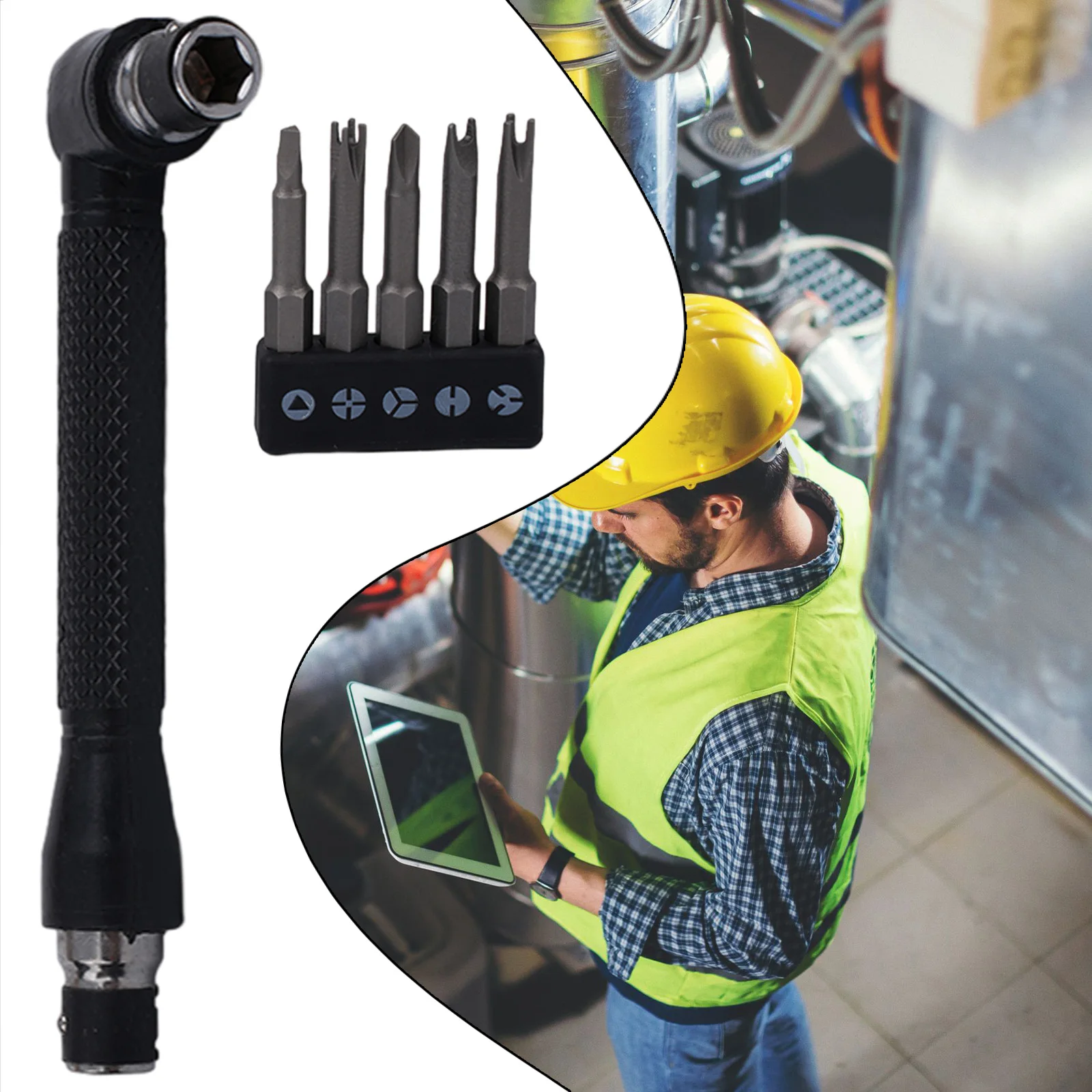 

6Pcs 50mm 90 Degree L-shaped Wrench Double Handle Spanner 1/4 Hex Screwdriver Bit Set Triangle Y U Three Points Four Point Tool