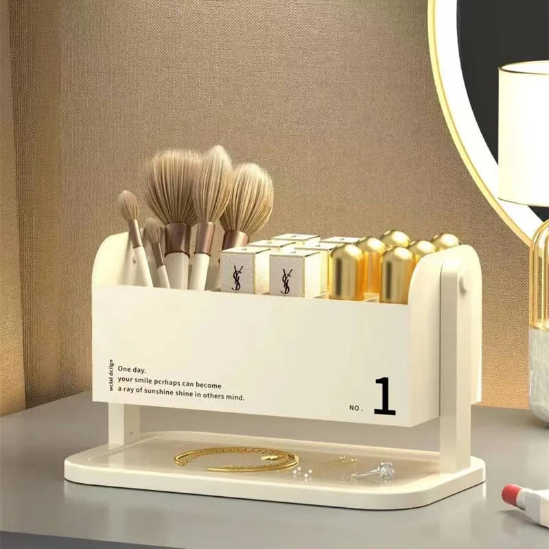 

Plastic Transparent Lipstick Organizer with Base Makeup Brush Pencil Lotion Holder Comestics Storage Box Jewelry Display Case