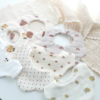 color 360 cotton gause baby bibs solid flower newborn bib infant burp cloths bandana scarf for kid girl boy feeding saliva towel