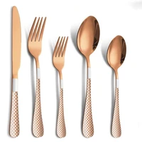 rose gold stainless steel tableware western christmas spoon fork knife gift set silverware kitchen couverts de table kitchenware