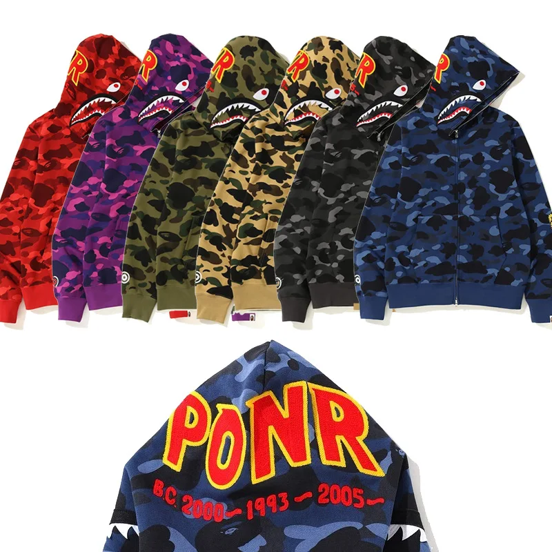 

A BATHING APE BAPE ASIA Size Chaopai PONR Sweater Hooded Zipper Coat