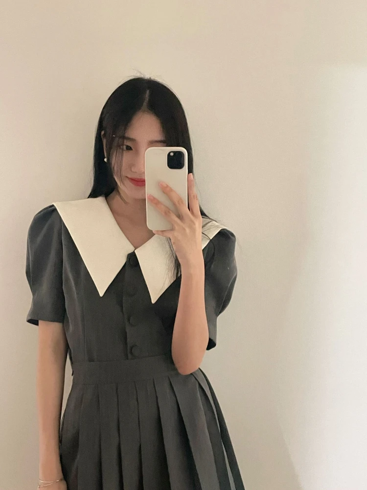 

Women Skirts 2022 Summer New Lapel Solid Color Casual Shirt Top Mini Skirt Suit