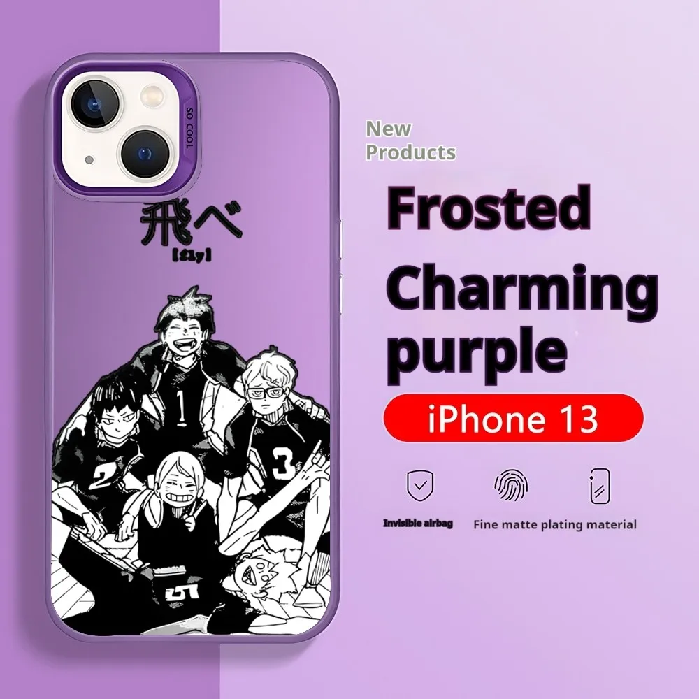 Чехол для телефона из японского аниме Oya Haikyuu iPhone 16 15 14 13 12 11 Pro Max X XR XSMAX 8 Plus Candy Matte