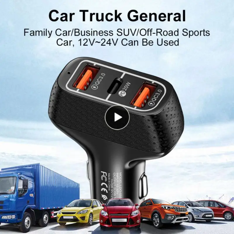 

One Drag Three Universal Auto Mobile Phone Charger Adapter Practica Mobile Phone Charger Portable Usb Car Charger Car Supplies