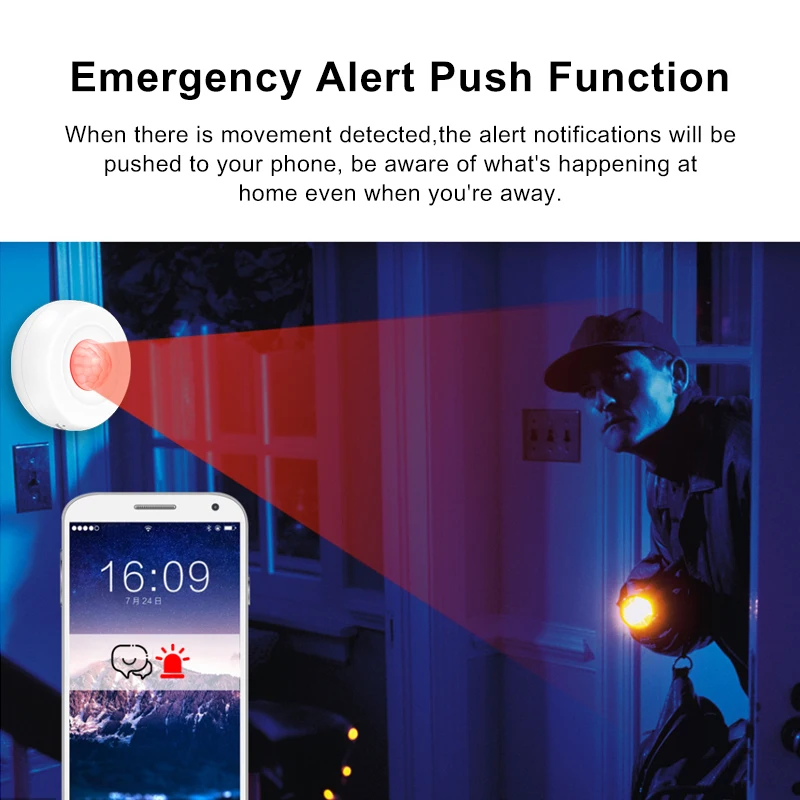 Смарт-датчик движения Tuya WiFi с поддержкой Alexa Google Home