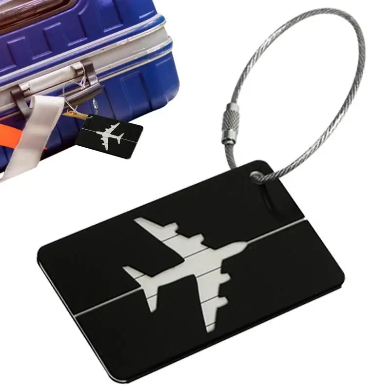 Багажные бирки для чемоданов с рисунком самолета алюминиевая металлическая