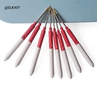 QZLKNIT 8 шт. пластиковая твердая ручка для вязания крючком тонкого размера 1,0-2,75 мм Железный крючок для вязальных спиц
