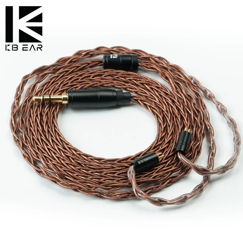 

KBEAR 8 Core Oxygen-free Copper Earphone Cable For Metal 2PIN/MMCX/QDC/TFZ Connector Use For KZ ZSN/ZSN PRO AS10 BL-03 Headphone
