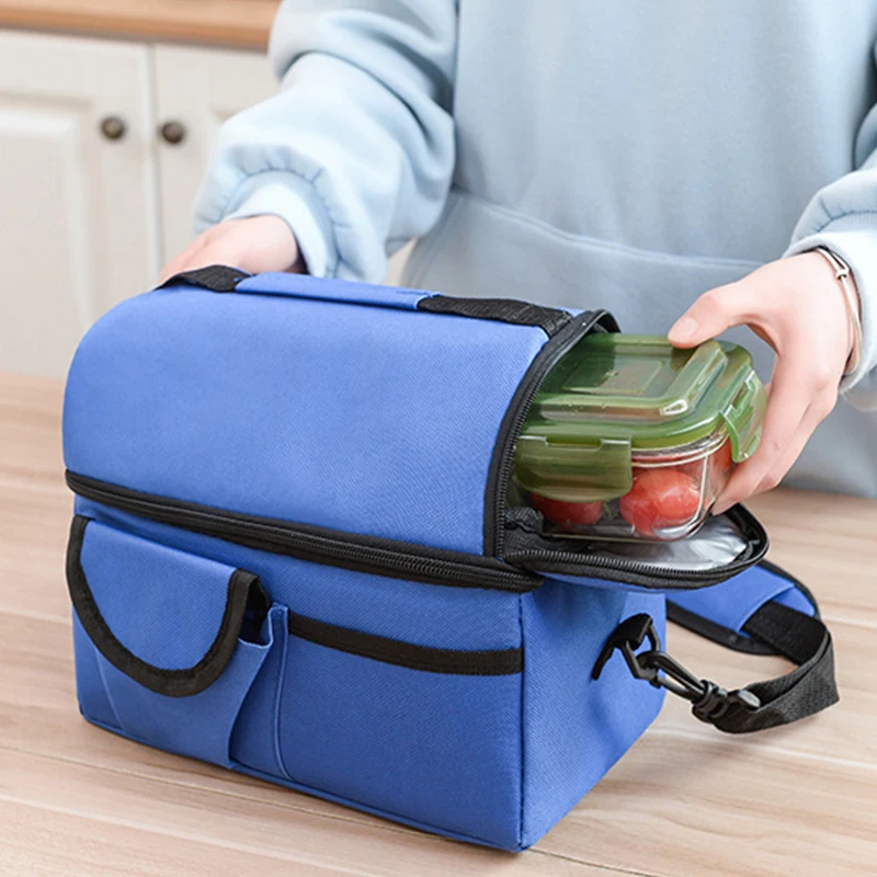 

Изоляционный пакет из ткани Оксфорд, пакет для льда, двухслойный утолщенный изоляционный пакет, сумка для пикника, сумка для ланча, охлаждаемая сохраняющая свежесть сумка