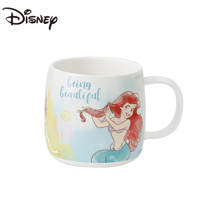 

Disney Mark Mermaid Princess Ceramic Water Cup Big Belly Cup Large Capacity Free Shipping with Cup Lid Gift Cup