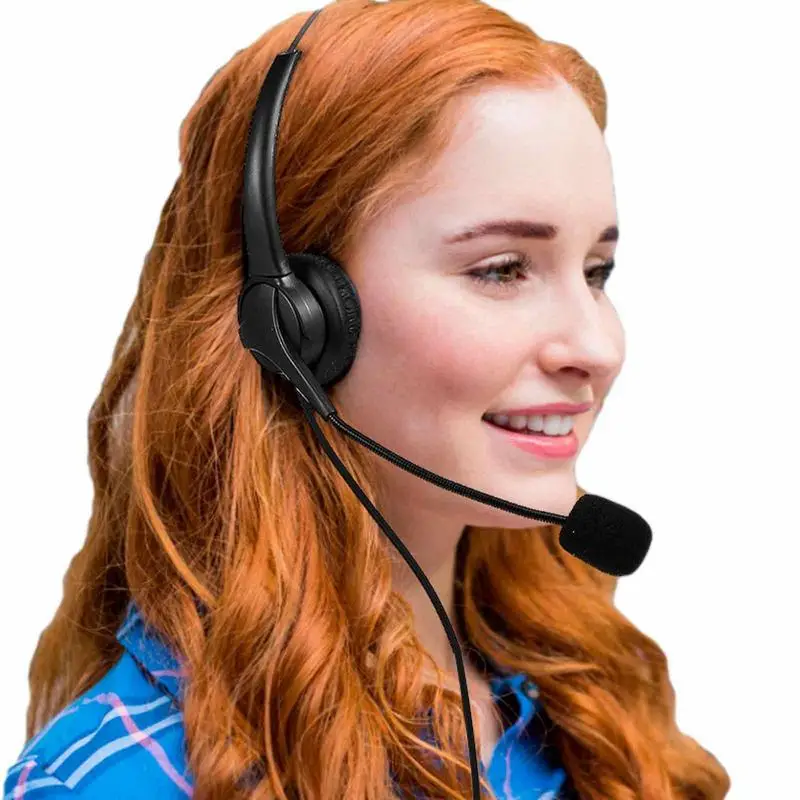 

For Call Center Single-Sided USB Headset With Mic Telephone Operator Headphone Noise Reduction HD Earphone For Customer Service