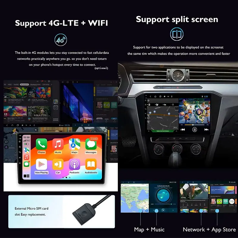 Фото Автомагнитола Android 16 для Chevrolet Cruze 2015-2018, мультимедийный видеоплеер, GPS-навигация, 4G, Wi-Fi, QLED, беспроводной CarPlay, Auto №5