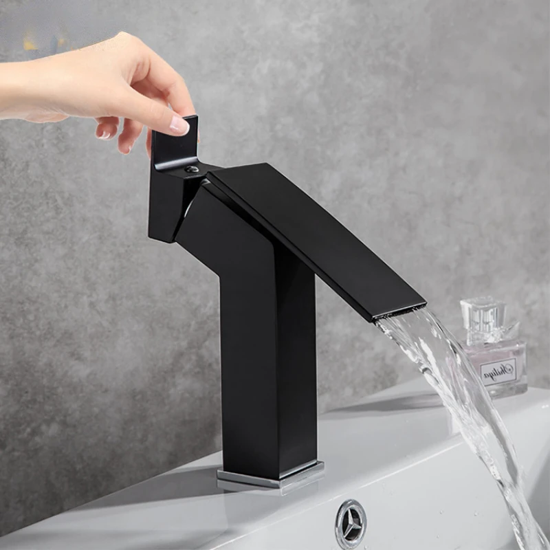 

Brass creative basin faucet bathroom toilet wash waterfall water hot and cold