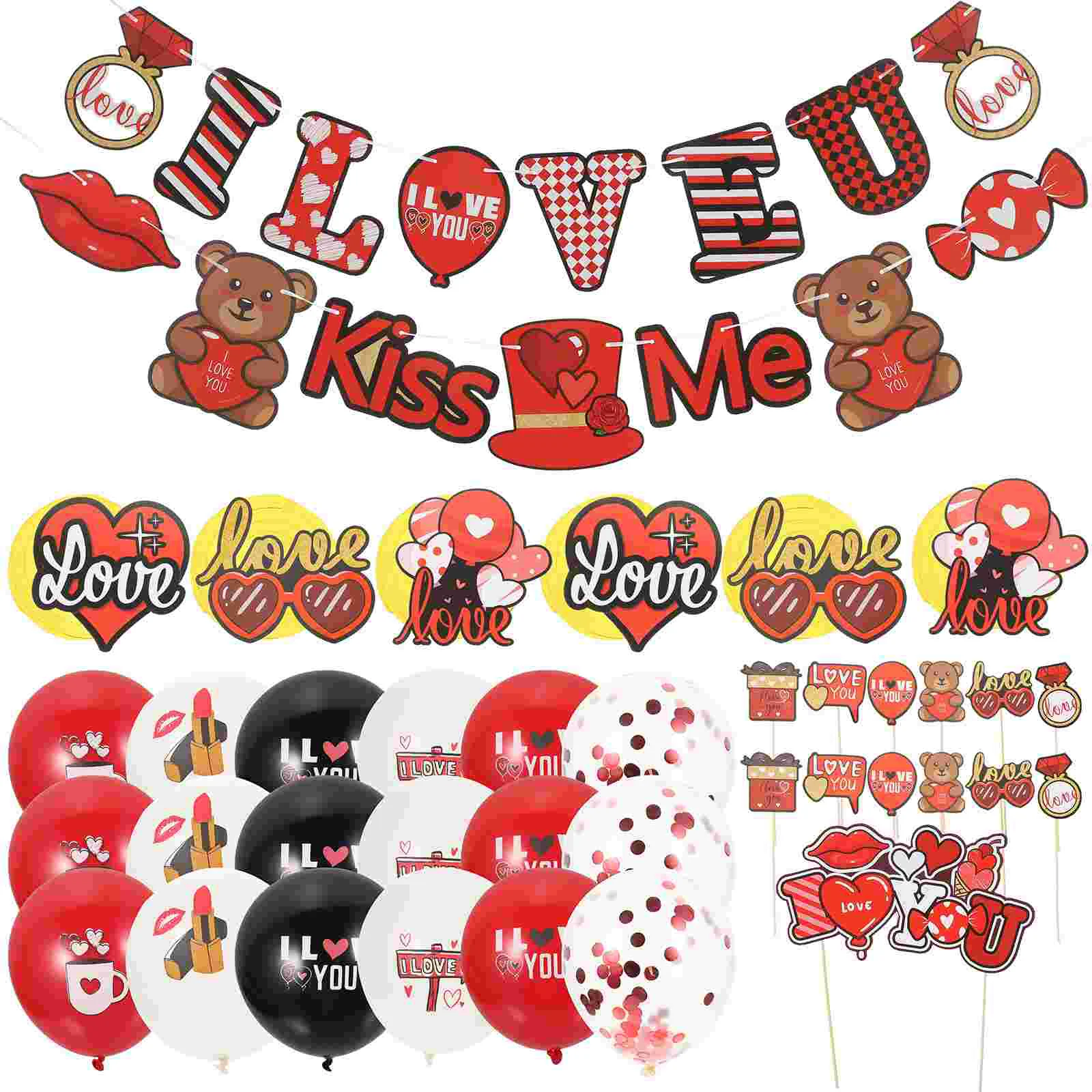 

1 Set Of Valentines Valentines Day Decorations Valentines Day Decor Romantic Wedding Spiral Hanging Decor Decorative Banner