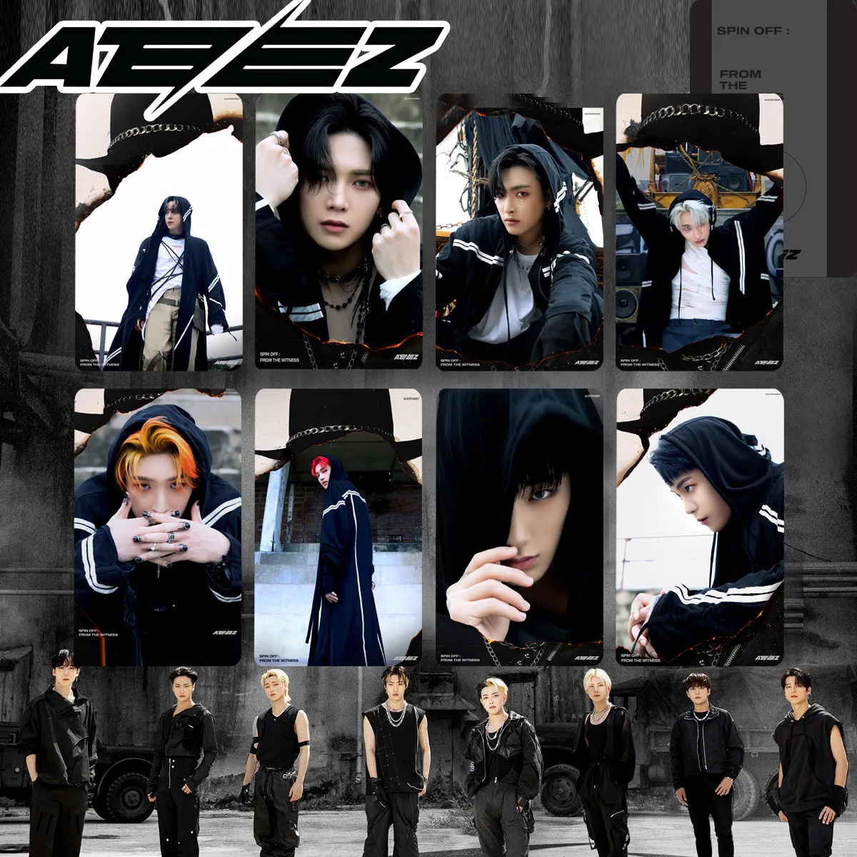 8 шт./компл. KPOP ATEEZ SPIN OFF : FROM THE 73 альбом Double Side Photocards HongJoong SeongHwa San модные открытки