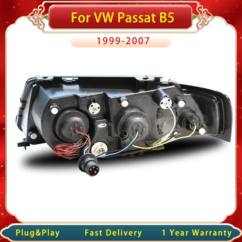 Фото Автомобильная фара для VW Passat B5 1999-2007 светодиодный, двухсторонняя линза, динамические сигнальные фары, обновленный дизайн, аксессуары для фар №2