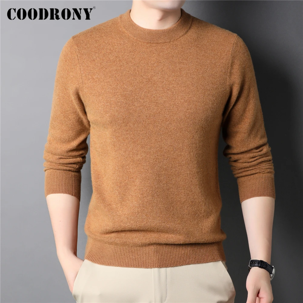 

COODRONY Brand 100% Merino Wool Winter Thick Sweater Men Clothing Pure Color Casual O-Neck Pullover Warm Cashmere Jumper Z3020