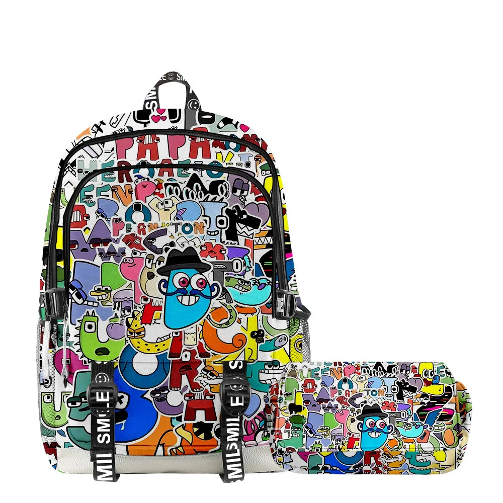 

Рюкзак из двух частей с буквами алфавита, легендарный школьный рюкзак, рюкзак с двумя рядами ручек, детские игрушки, подарки