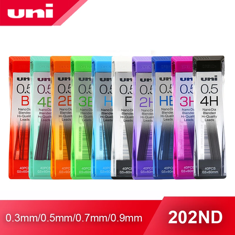 Lead 0.3/0.5/0.7/0.9mm-202nd Nano Diamond Extra Hard Black Lead Mechanical Pencil Refills Hb/2b/3b/4b/h/2h/4h