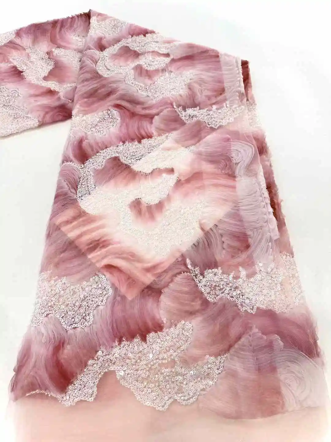 Новые поступления кружево из бисера 3D вышивка французская сетка тюля