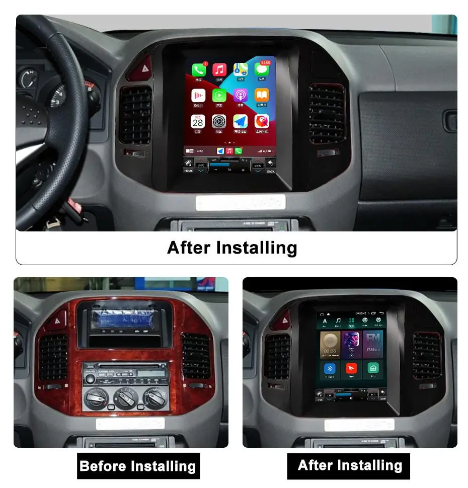 $128.68 EKIY T6 Car Radio For Mitsubishi Pajero V60 V68 V73 1999-2006 Tesla Vertical Screen Navigator GPS Android Stereo Receiver 2 Din