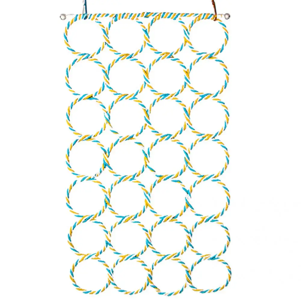 

Practical Parrot Swing Toy Linen Rope Fine Workmanship Bite Resistant Parrot Chewing Net for Home