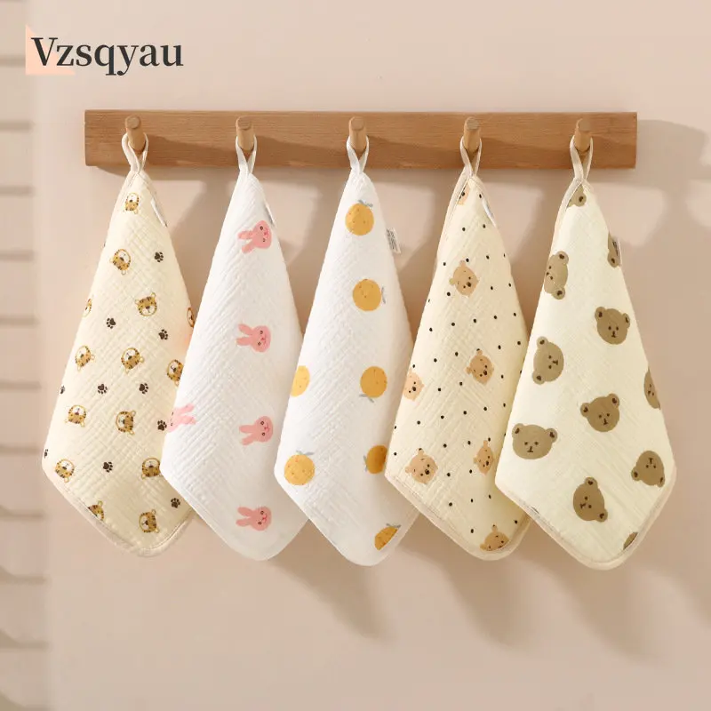 

Muslin Handkerchiefs Towel Squares Burp Cloths For Baby Bibs Saliva Printing Customize Bear Newborn Stuff Babies 0 To 3 Months