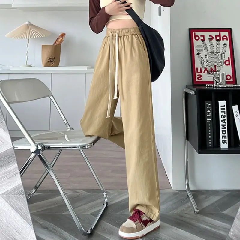 Vintage Oversized Cargo Pants Spring Casual Straight Wide Leg Baggy Trousers Y2k Streetwear Korean Style Clothes Women2023