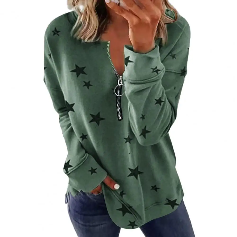 

Spring Autumn Casual Women's T-shirt Star Printed Long Sleeve T-shirt For Female New Round Neck Fashion Loose Tops Friends 2022