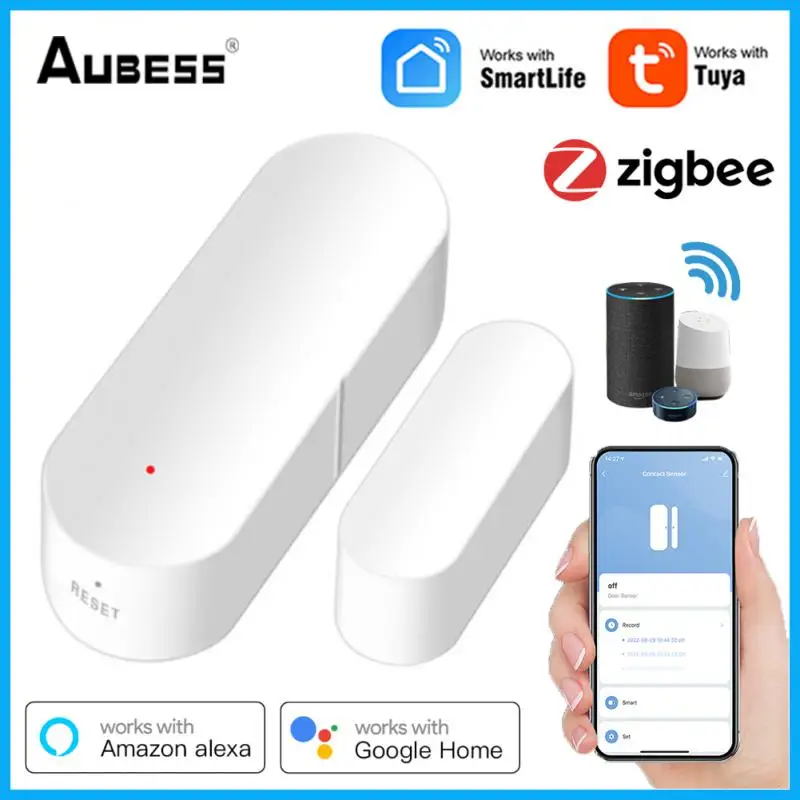 

ZigBee Smart Life Smart Door Window Sensor Home Alarm Detector Independent Magnetic Sensor Work with Alexa Google Assistant