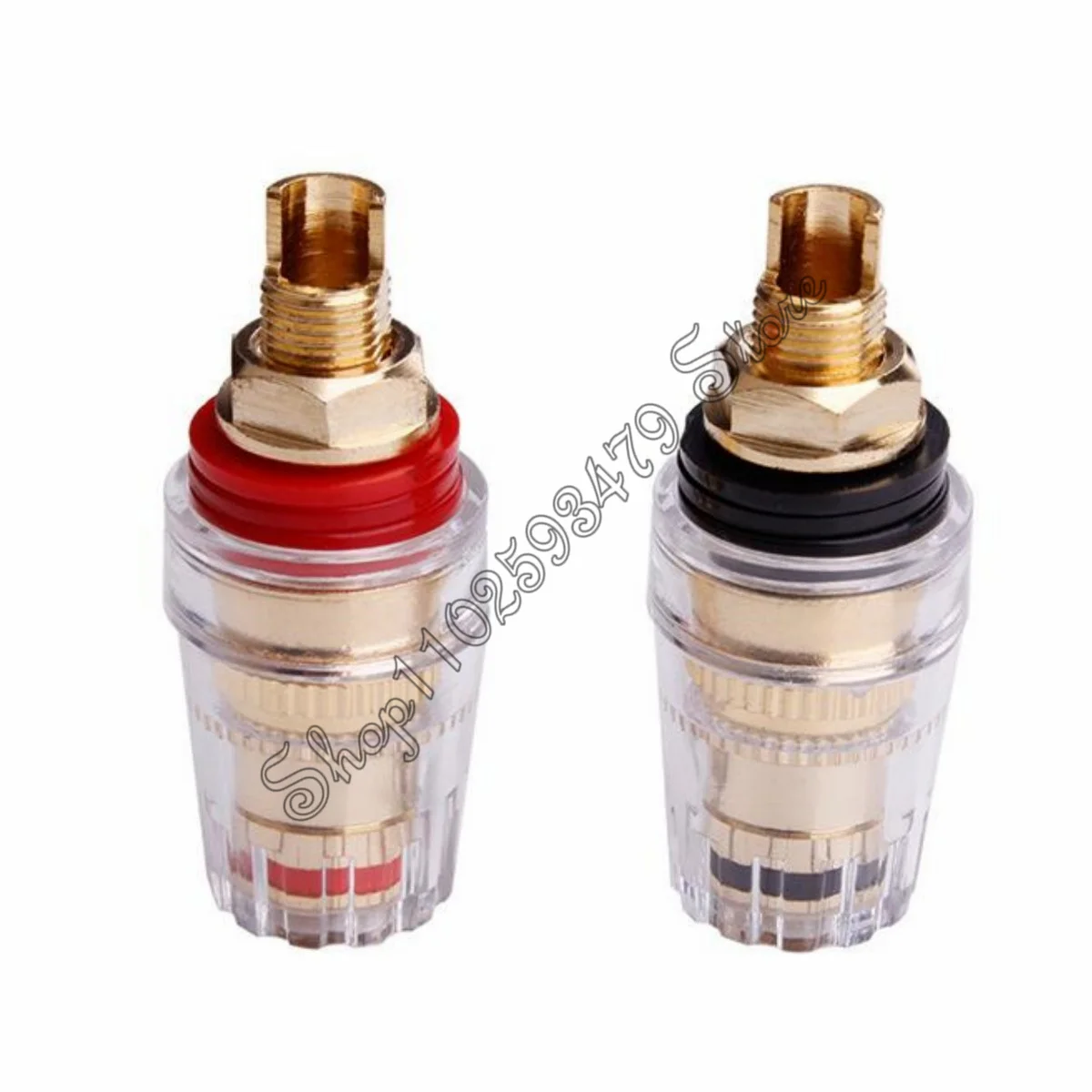 

8pcs/4pairs Brass Gold Plated 4MM Binding Post HIFI Terminals Binding Banana Plug Connector for Speaker Amplifier Red+Black