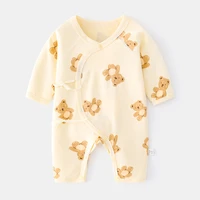 baby open crotch jumpsuit four seasons clothes spring autumn summer men and women baby long sleeved rompers pajamas romper