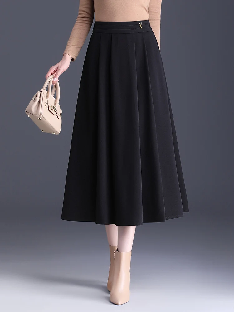 Женская осень/зима 2024 черная/кофейная юбка плиссированная модная женская с