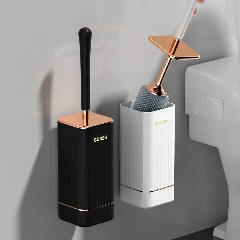

TPR Silicone Toilet Brush Home No Dead Corner Cleaning Brush WC Cleaning Tool Wall-mount Toilet Brush Bathroom Accessories