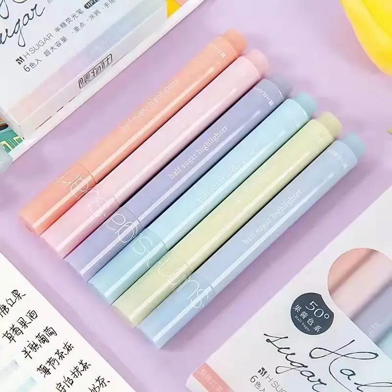 6 шт./компл. шт./лот Kawaii Half Sugar хайлайтер Ручка DIY граффити Рисование ключевые слова