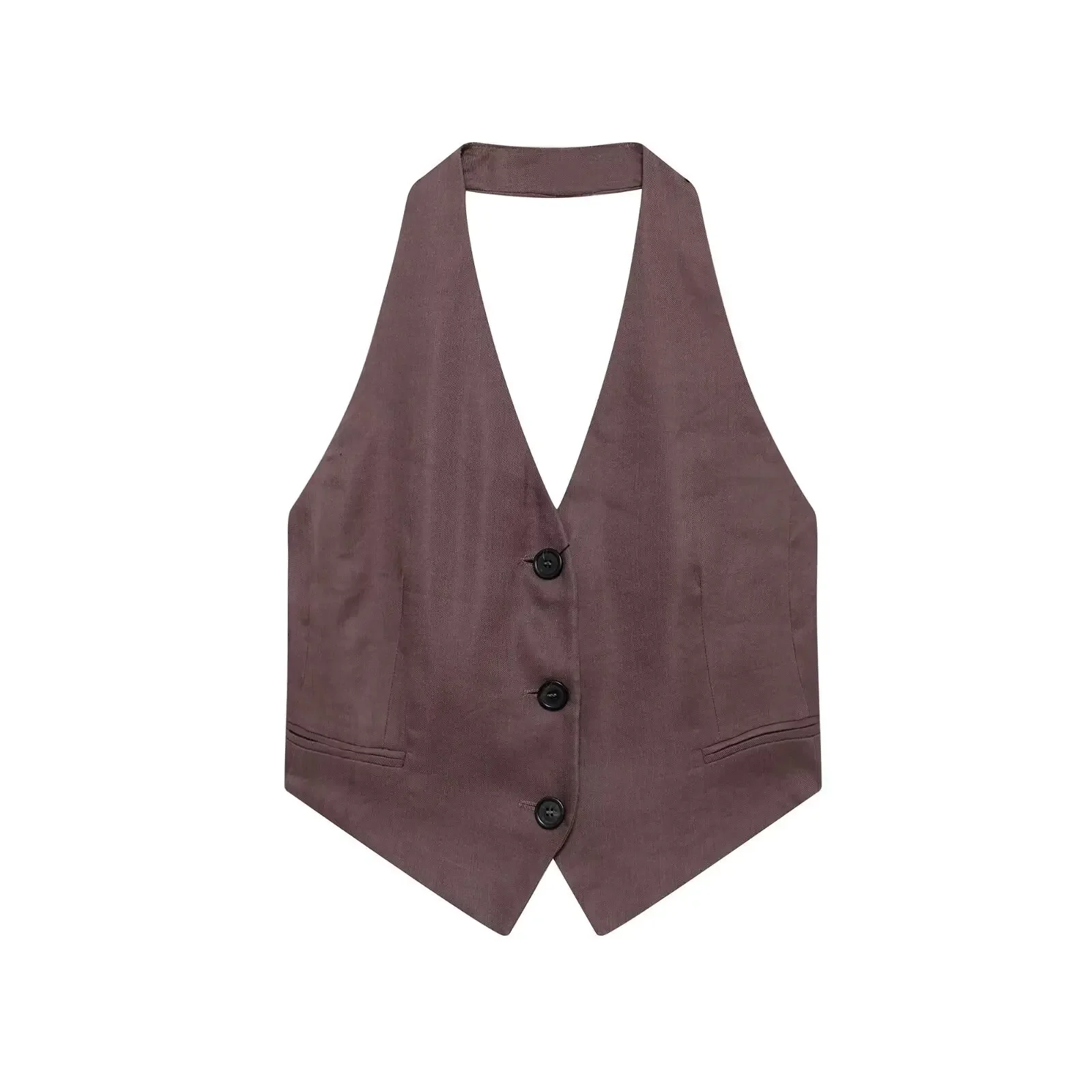 Женский жилет комплект из двух предметов укороченный топ без рукавов Блейзер 2024