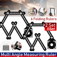 21 set angle measuring ruler tile hole locator adjustable tool masonry glass fixed 6 sided angle measurement tool
