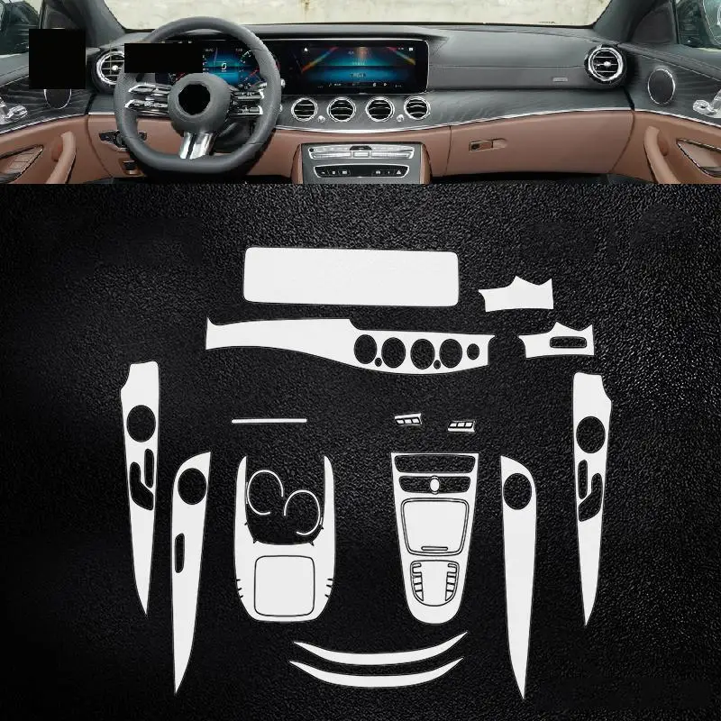 

For Mercedes Benz W213 Class-E 2019-2021Car interior carbon fibre Film 5D PET Center console Anti scratch resist film Accessorie