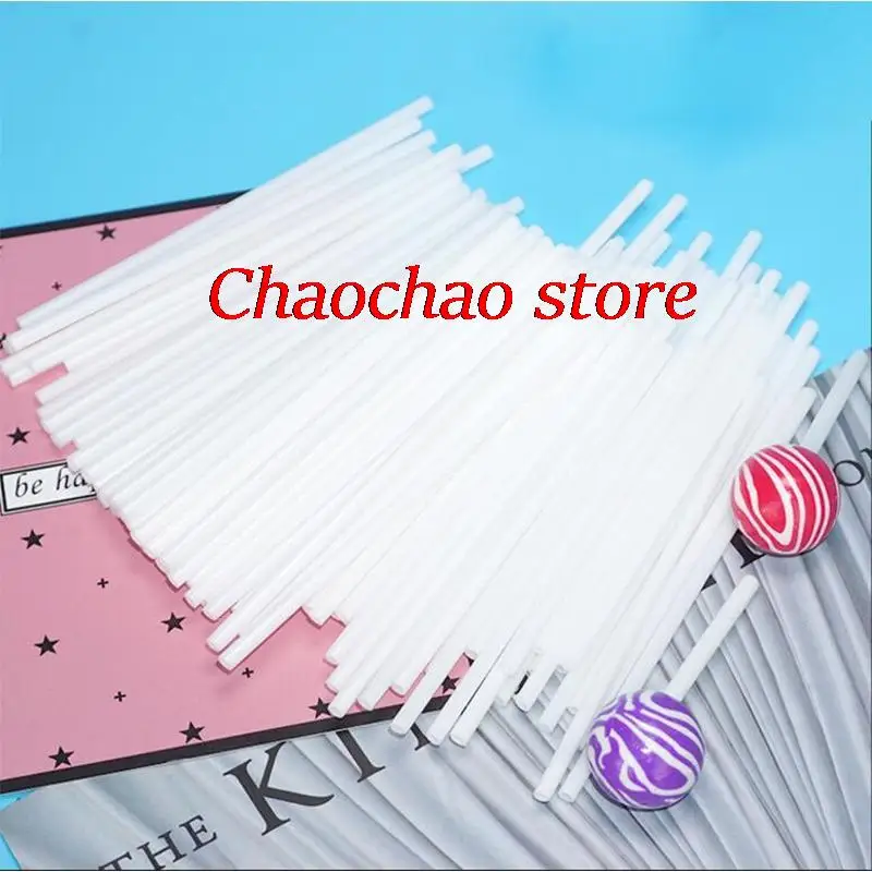 

100Pcs Plastic Lollipop Stick Safe White DIY Baking Accessories Mold Cake Chocolate Sugar Candy Lollypop Baking Tools