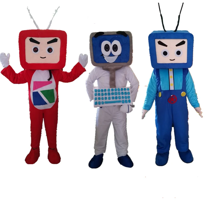 Индивидуальная бытовая техника мультяшный костюм-талисман кукла ТВ компьютер