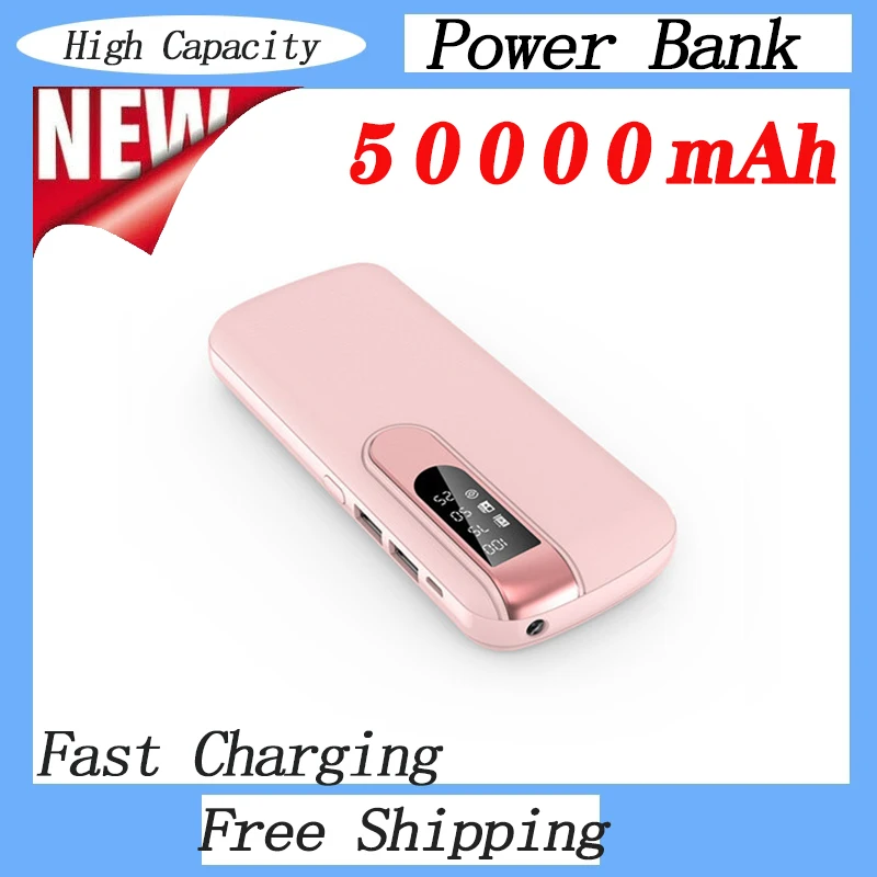 

50000mAh Fast Charging Power Bank with LED Display 2 USB Power Bank External Portable Power Charger for IPhone Xiaomi Samsung