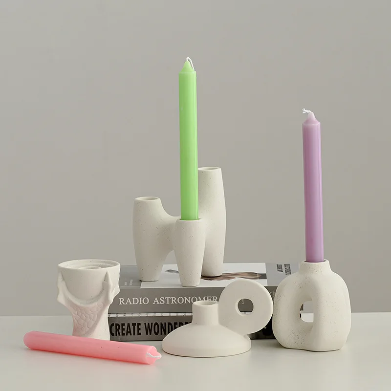 

Christmas Home Decoration 2023 Nordic Candle Candlestick Holiday Decor Ceramics Candle Holder Home Decor Candlestand Room Decor