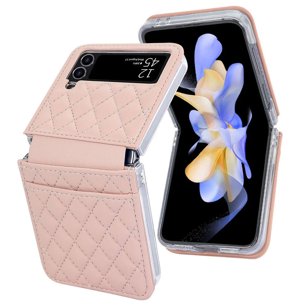 Фото VIETAO мягкий кожаный чехол с отделением для карт для samsung galaxy z flip 4, чехол для мобильного телефона с браслетом galaxy z flip 4 №5