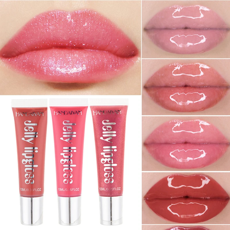 

Mirror Crystal Plumping Lip Gloss Lips Makeup Shimmer Glitter Lip Tint Waterproof Long Lasting Moisturizing Liquid Lipstick