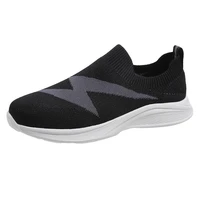 casual woman shoes flying woven fabrics slip on female sneakers simple design wear resistant rubber outsole mesh flats