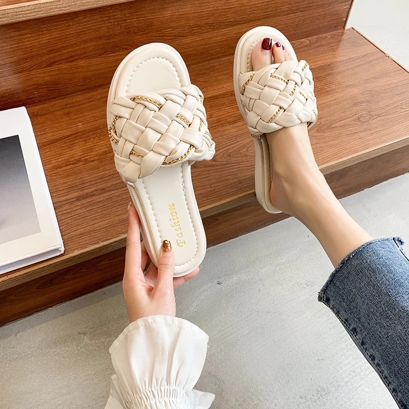 

2022 New Purple Cross Flip Flops Women Platformform With Summer Slippers Fashion Peep Toe Zapatillas Mujer Casa