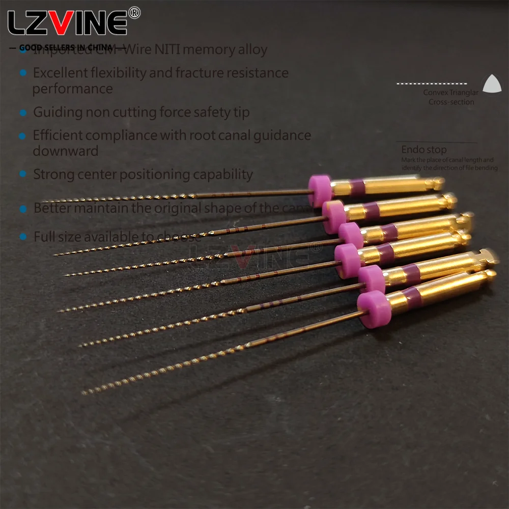 Фото Стоматологический патч Dental Path Glide 13 # 16 # 19 #   Ротационные эндодонтические файлы 02Taper Endo File Engine для корневых каналов, синие/серебристые/золотые, стоматологический инструмент №3
