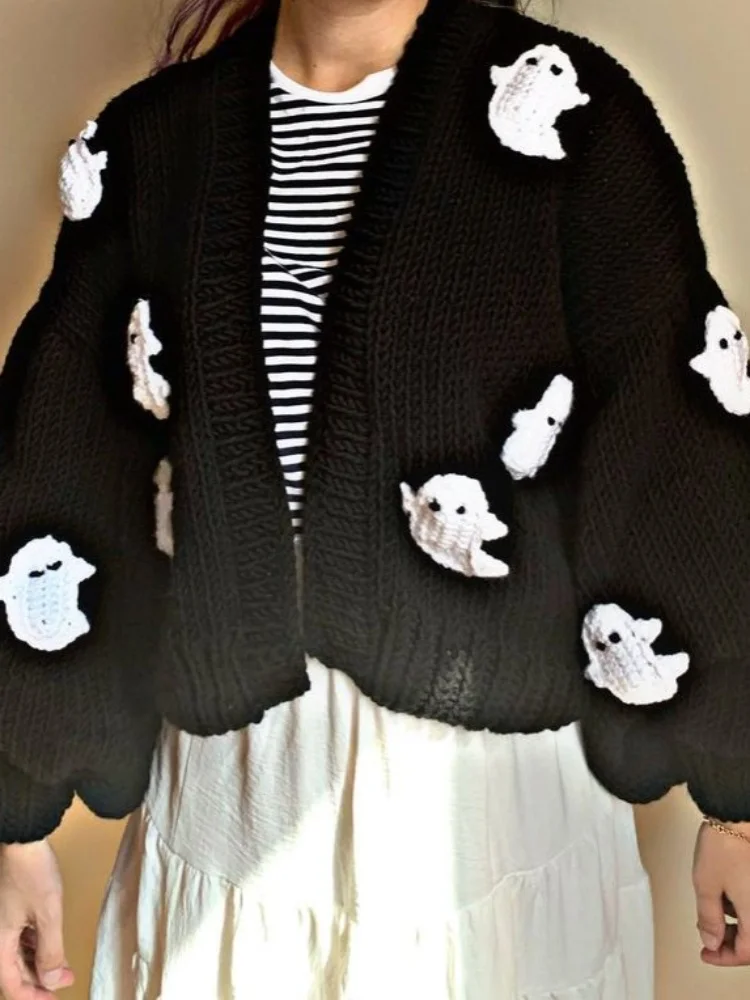 Женский свободный кардиган с вышивкой в европейском и американском стиле